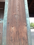 鯱の門柱に残る弾痕