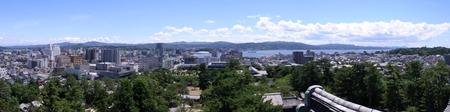 天守最上階から見た松江市街と宍道湖